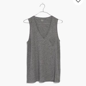 Madewell Whisper Cotton V-Neck Pocket Tank